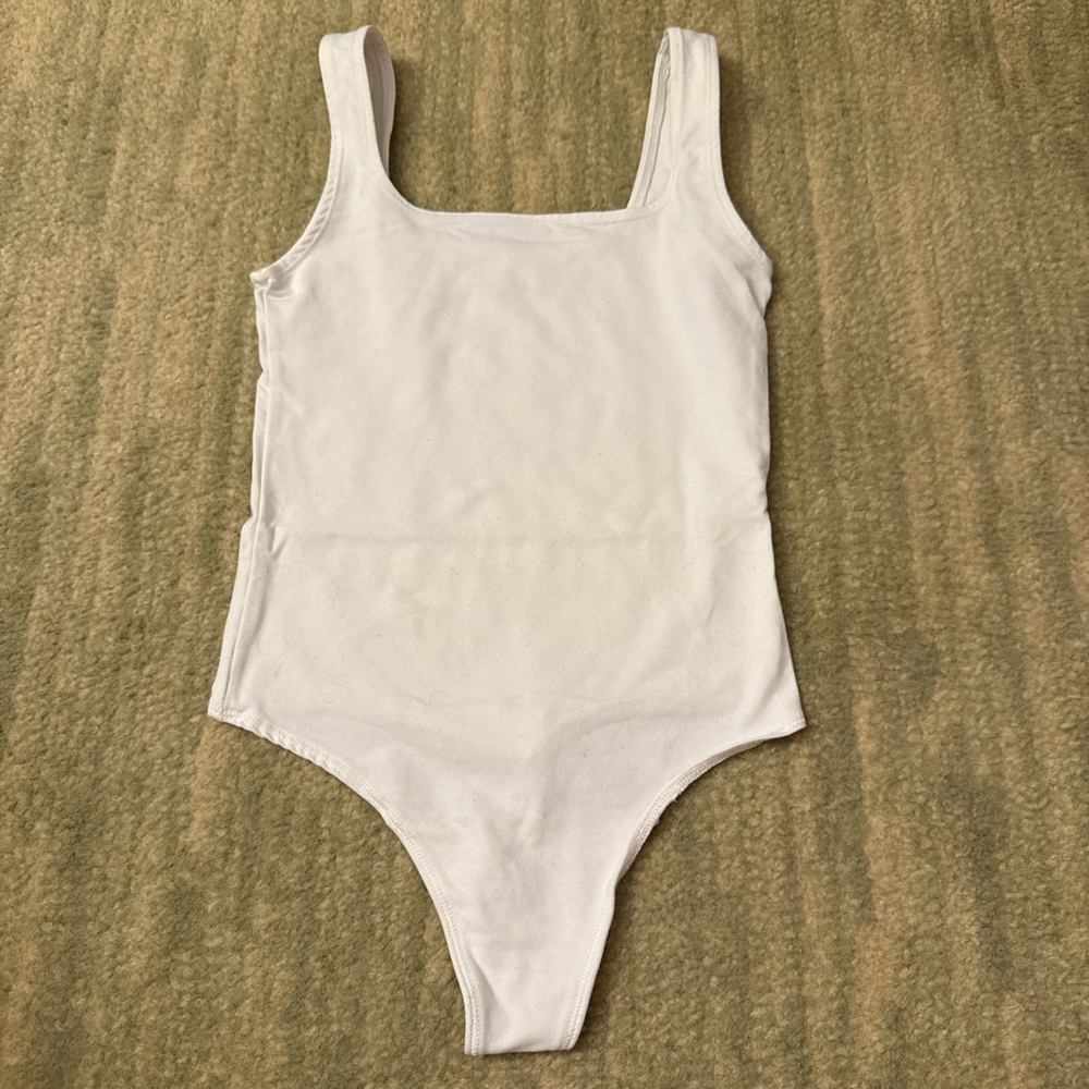 Abercrombie & Fitch White Square Neck Bodysuit
